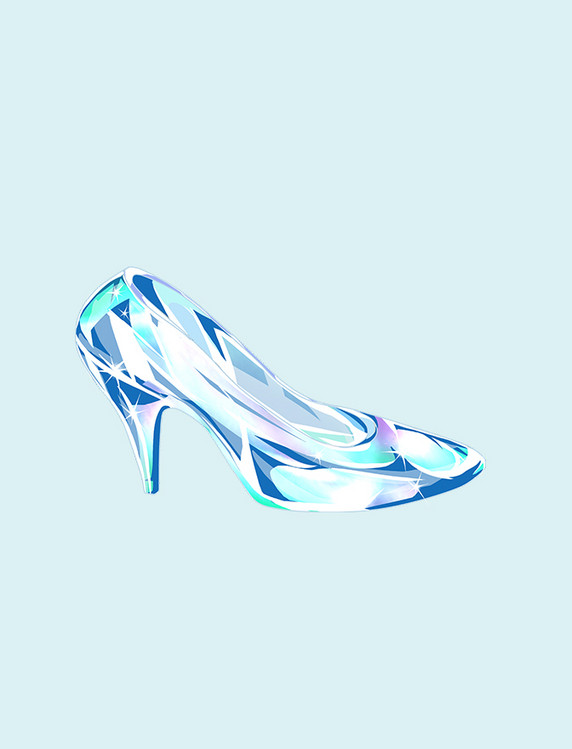梦幻蓝色水晶鞋女士鞋