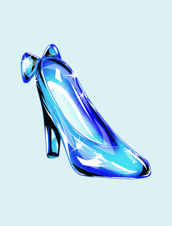 高端蓝色水晶鞋女士高跟鞋
