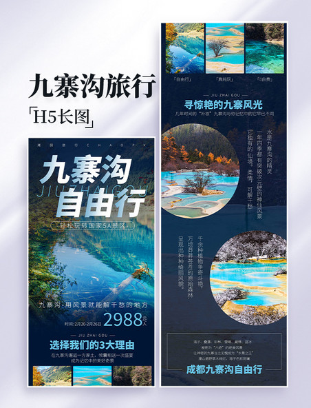 九寨沟自由行旅游旅行旅行社旅游项目推广营销长图