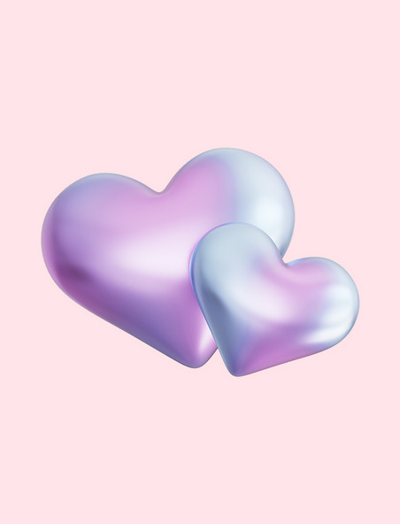 3D酸性桃心紫色立体桃心爱心