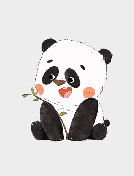 卡通可爱熊猫玩耍动图