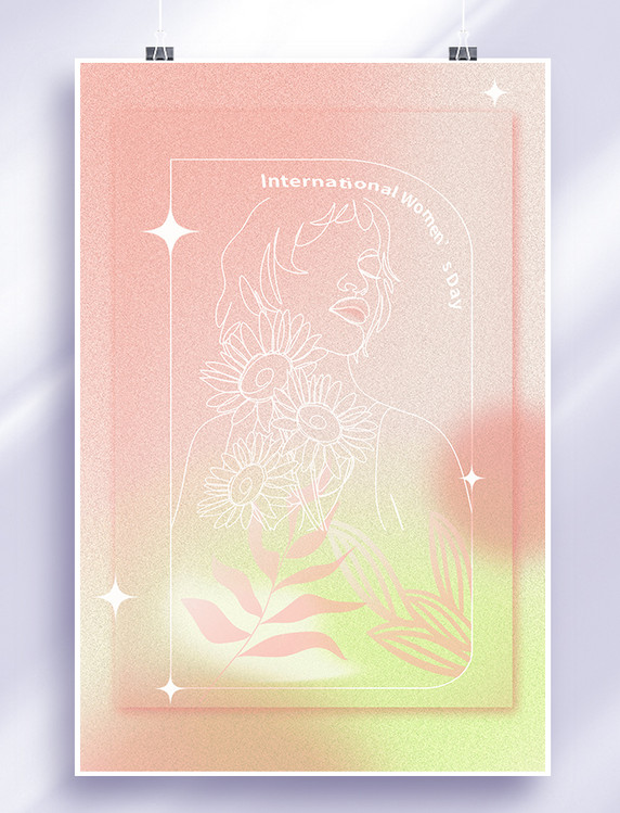 弥散风三八时尚女性背景