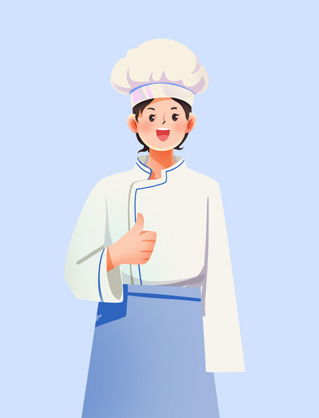 38妇女节职业群像女性人物厨师元素