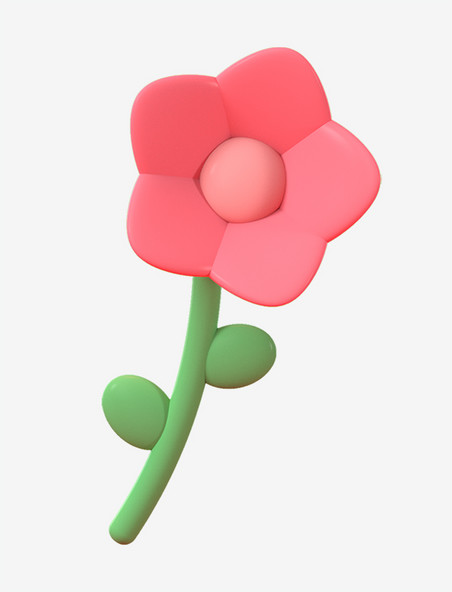 卡通3D立体春天植物花朵