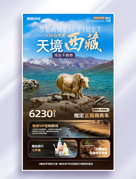 西藏旅游旅行风景摄影图海报