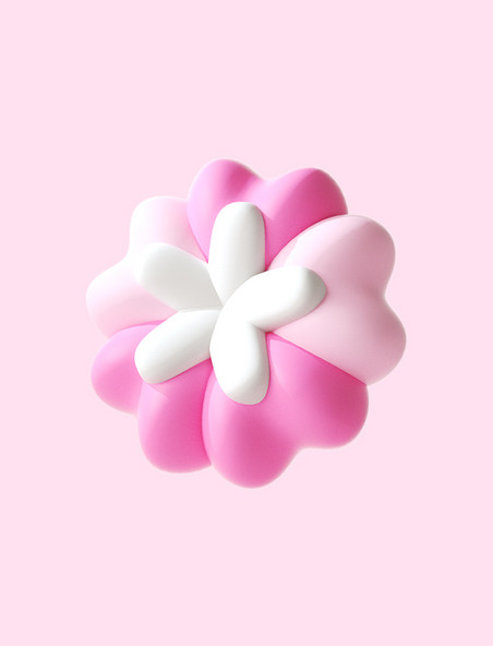 3d立体粉色春天花卉樱花卡通膨胀感花朵