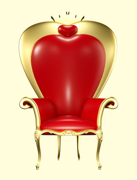 3D立体红色女王宝座免扣座椅素材