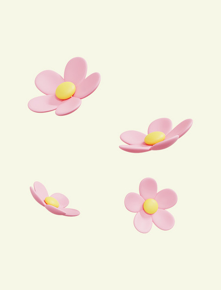 立体春天粉色花卉花瓣花朵桃花樱花