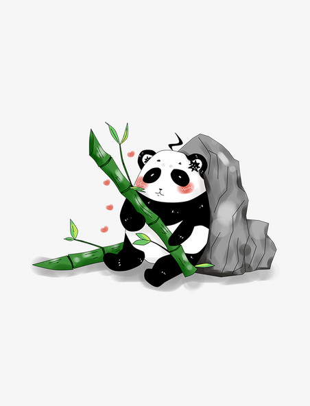 手绘卡通厚涂可爱国家动物国宝熊猫插画国宝