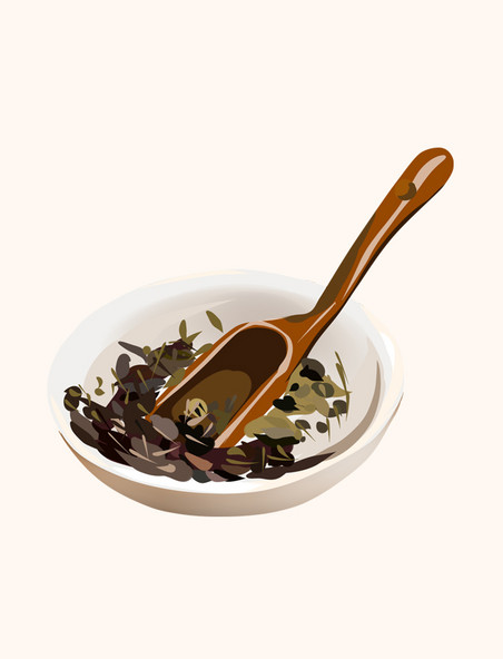茶叶和茶具容器插画元素