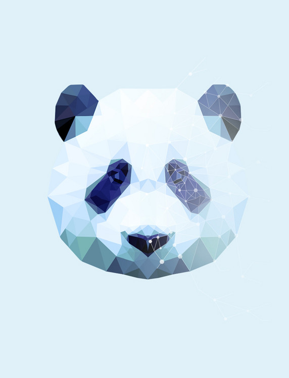 晶格化可爱的熊猫头像国宝