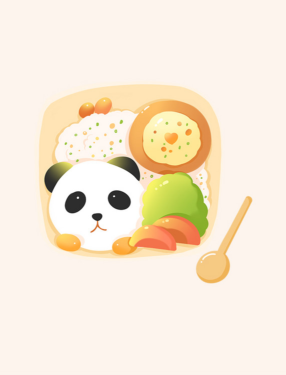 宝宝餐大熊猫儿童餐手绘元素