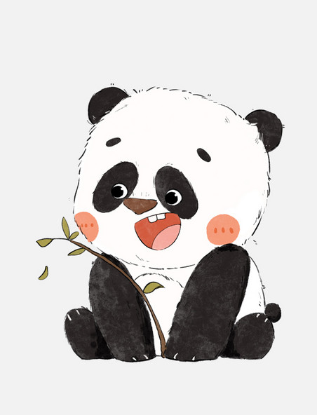 可爱熊猫在玩耍元素