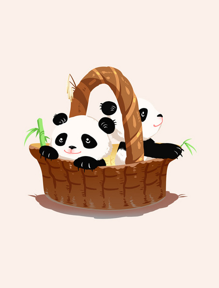 动物篮子熊猫国宝动物