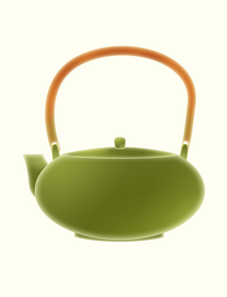 绿色功夫茶茶壶茶文化元素