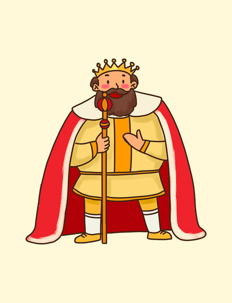 国王王者国王皇冠金冠卡通人物