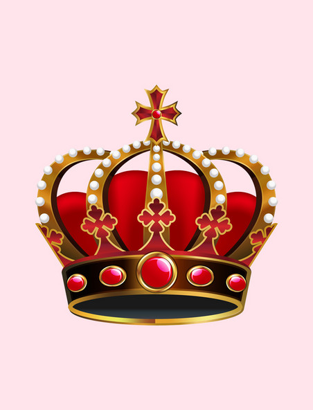 欧式复古皇冠权利素材 红色