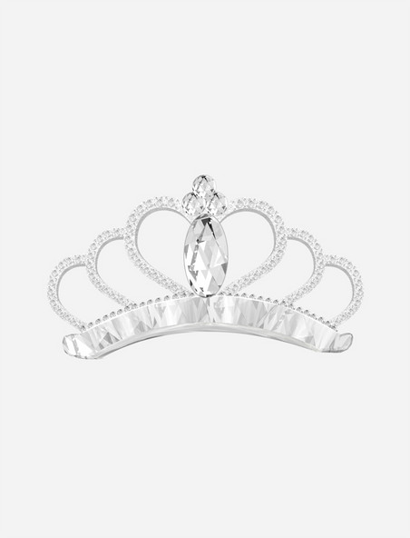 手绘公主皇冠元素银色钻石