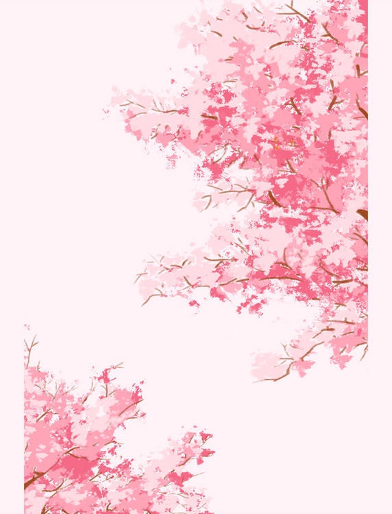 粉色春季樱花树