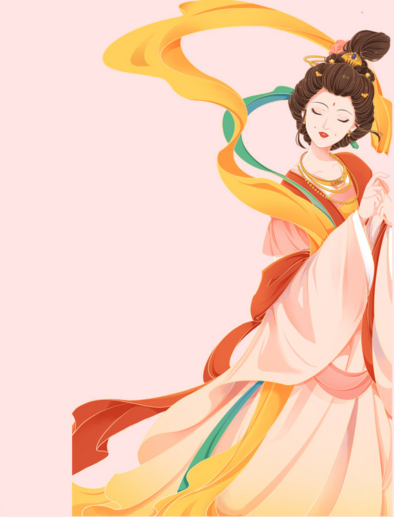 国潮中国风妇女节女神节古装女神美女人物元素