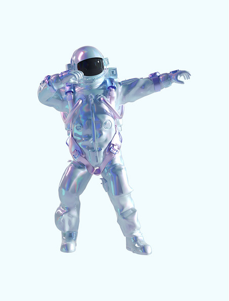 3D立体C4D科幻航天航空宇航员酸性风人物