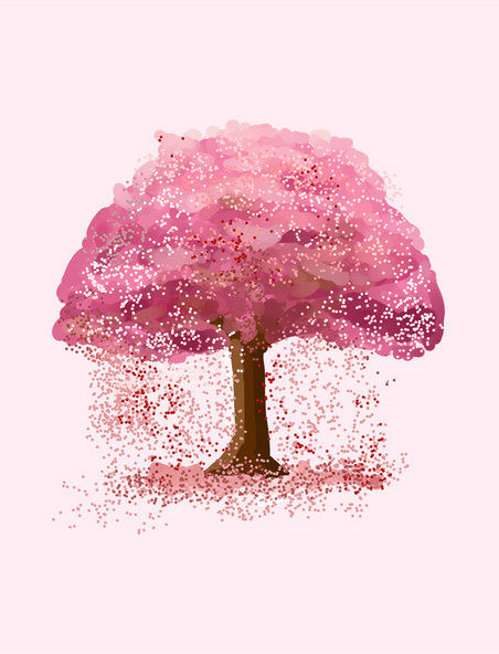 粉色唯美樱花树