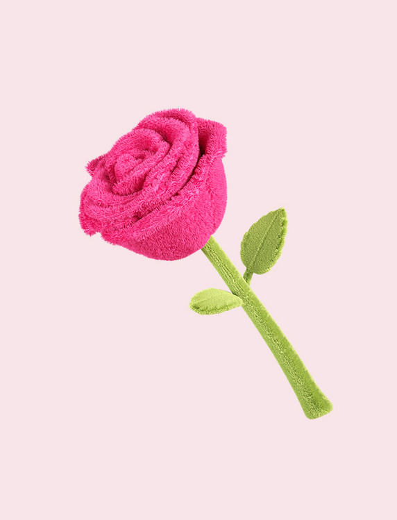 3D立体毛绒风玫瑰花