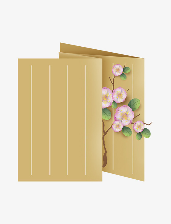 古风樱花纸张文字框