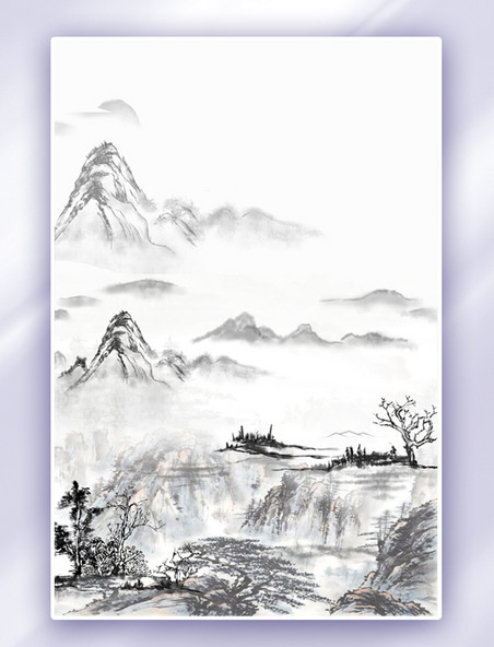 中国风水墨山水意境装饰画