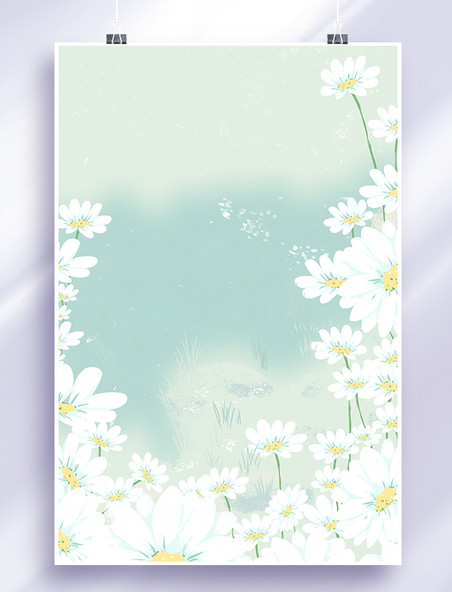 唯美春季海报花朵草地小雏菊