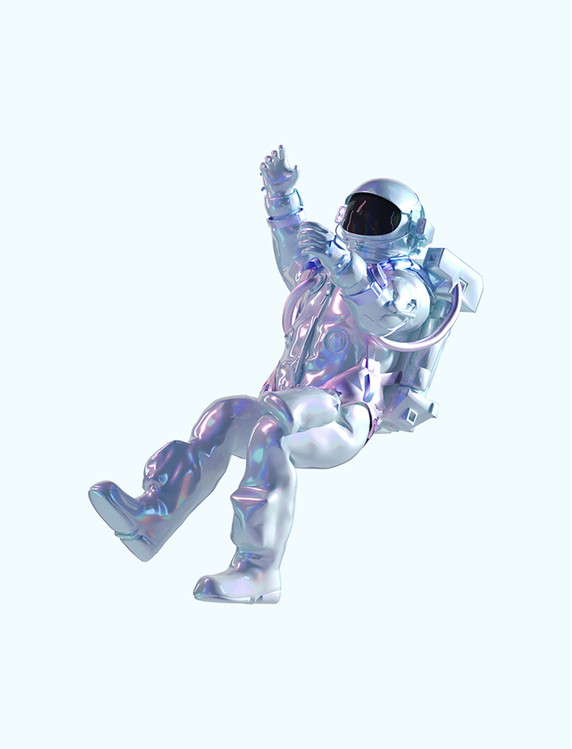 3D立体科幻航空航天宇航员酸性风人物