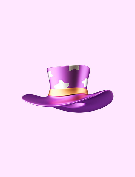 3d立体C4D紫色愚人节帽子