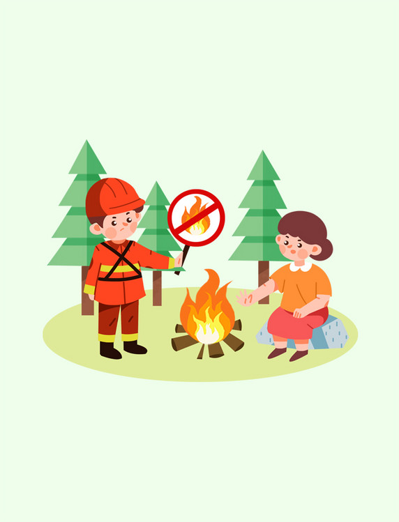 清明清明节森林防火火灾文明祭扫元素