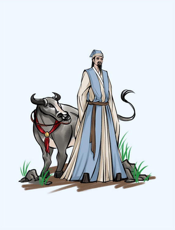 清明清明节古代人物诗人元素放牛