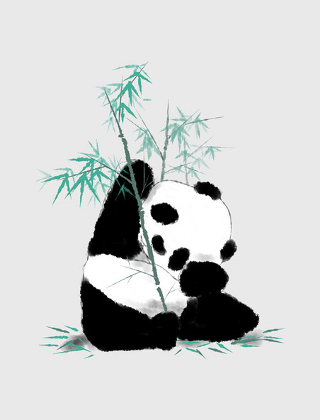  动物大熊猫吃竹子