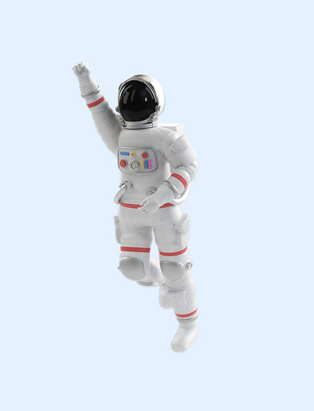 3D立体宇航员C4D人物航空航天打招呼