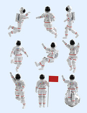 3D立体C4D宇航员人物套图
