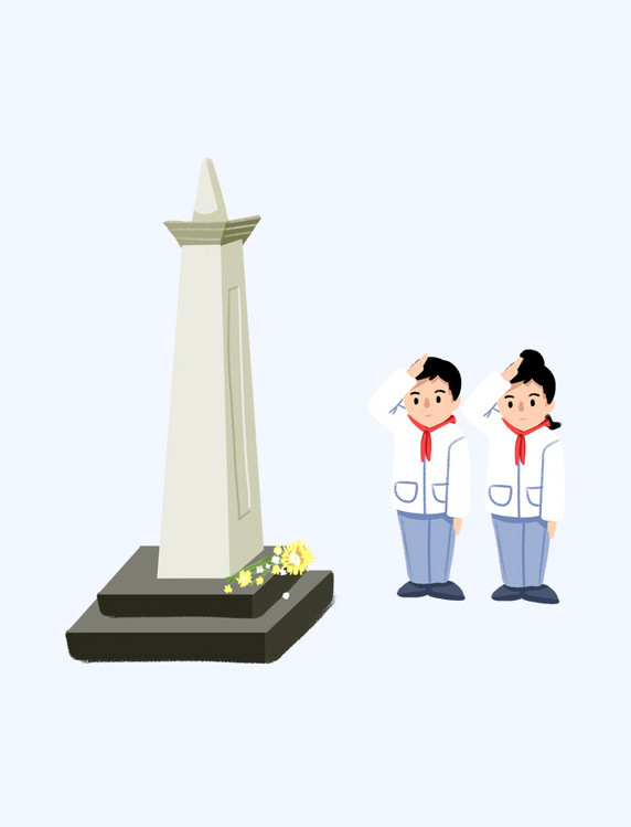 清明清明节祭先烈元素