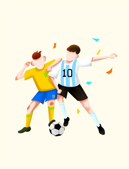 清明节足球庆祝的小男孩插画运动世界杯
