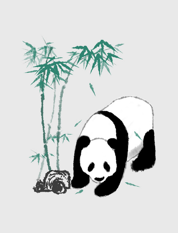 动物寻找竹子大熊猫