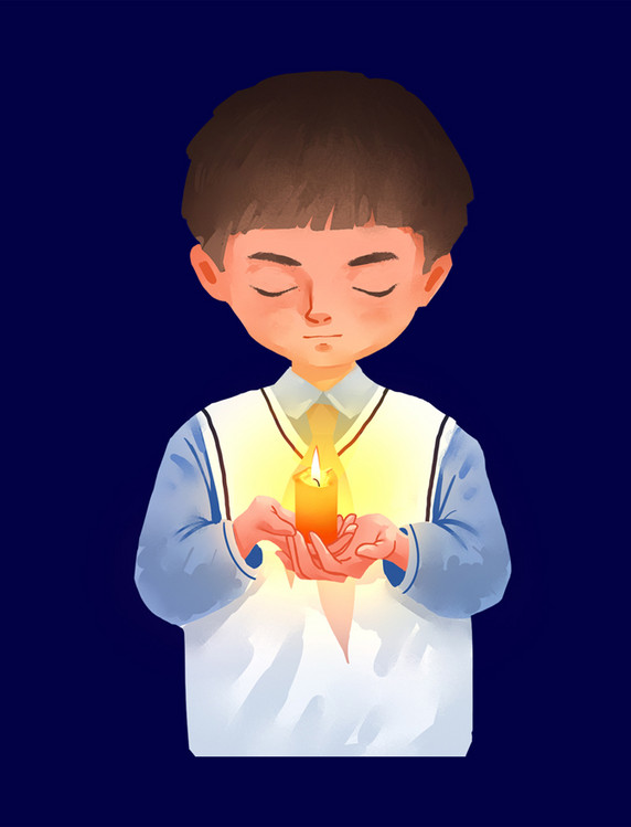 蜡烛清明清明节祈福祈祷缅怀烛光