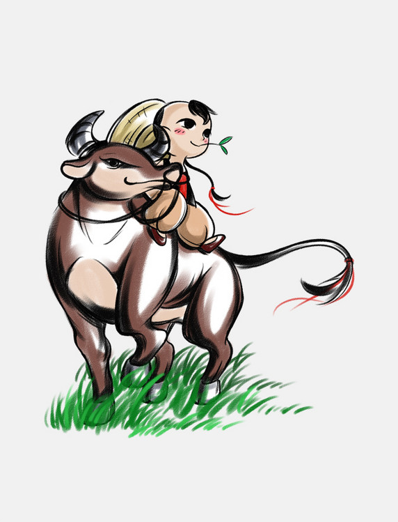 清明清明节古代人物牧童元素清明节清明