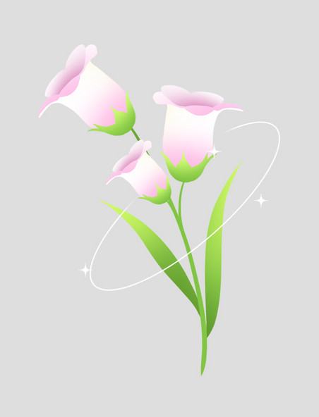 粉色春季春天植物简约花朵喇叭花