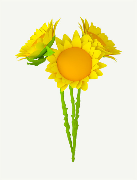 立体3D向日葵花束