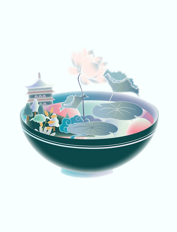 中国风梦幻国潮中国风微景观清明清明节