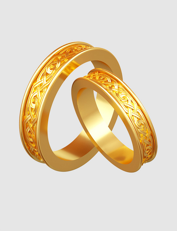 立体3DC4D婚礼装饰结婚戒指