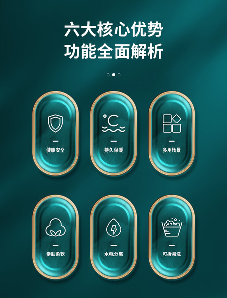 电商详情页中国风智能家电3C类目核心优势通用模块