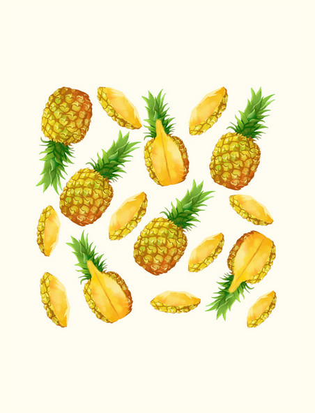 菠萝背景底纹元素