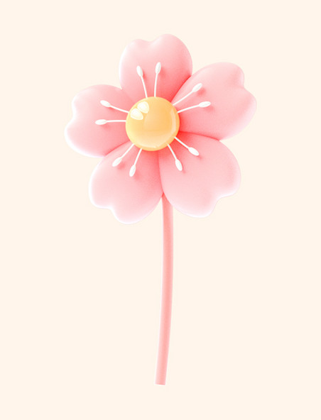 3d立体C4D粉色樱花