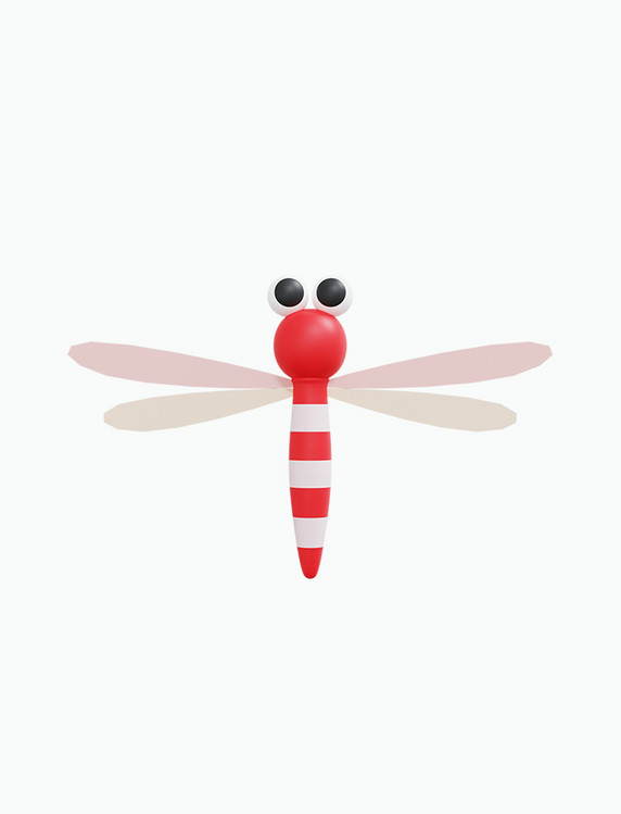 卡通3D立体春天昆虫蜻蜓